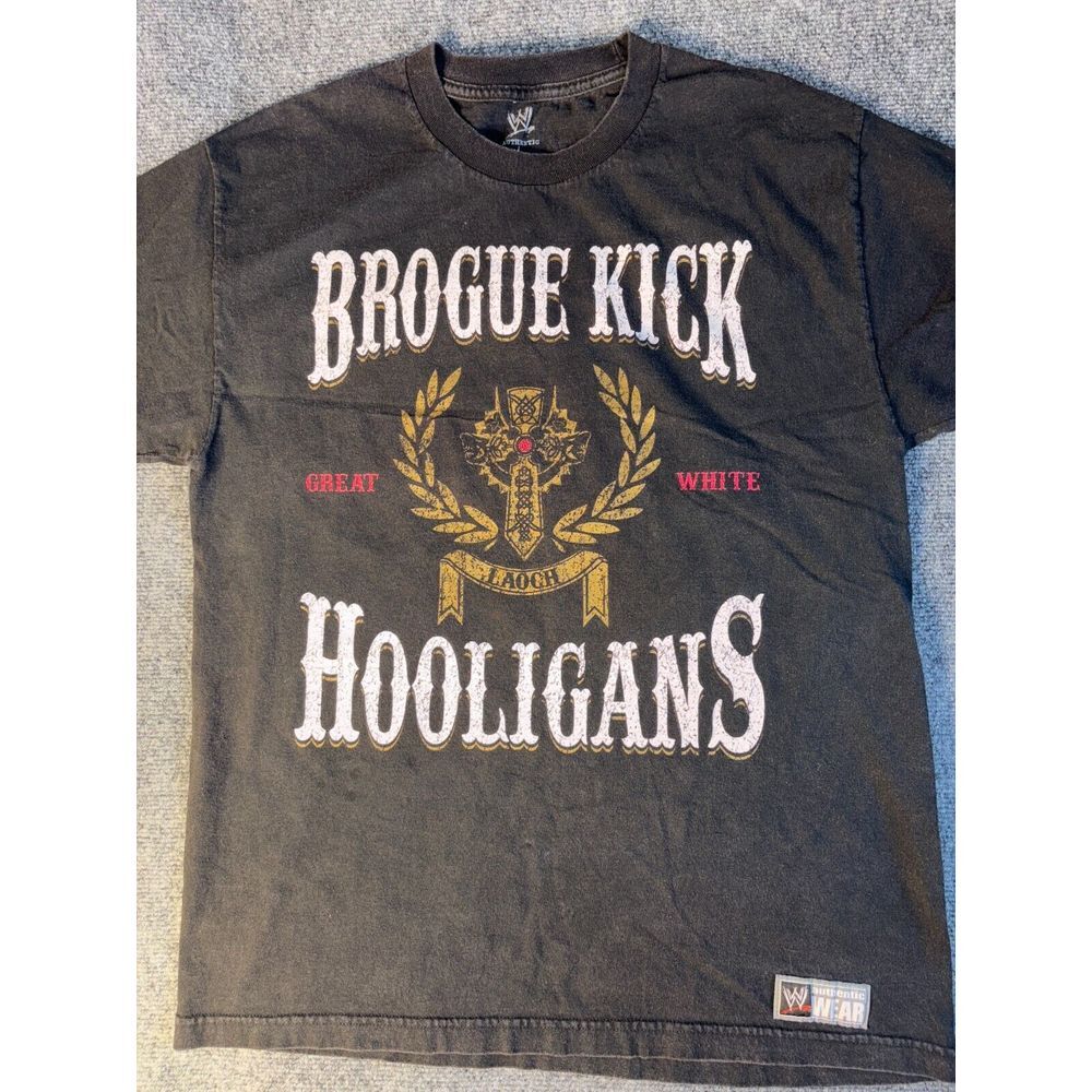 White Noise Brogue Kick Great White Laoch Hooligans Shirt Men's L Black Athletic